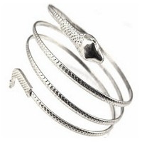 Polytree Bracelet  Punk Snake Spiral Shape Arm Cuff Armlet Armband Bangle (Silver) - B07D7W8BQW